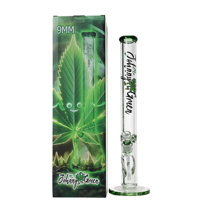 Johnny Green | 20″ 9mm Straight Tube with Grid Percolator Slide – Green (MJG-014) Glass Bong Canadian Distributor