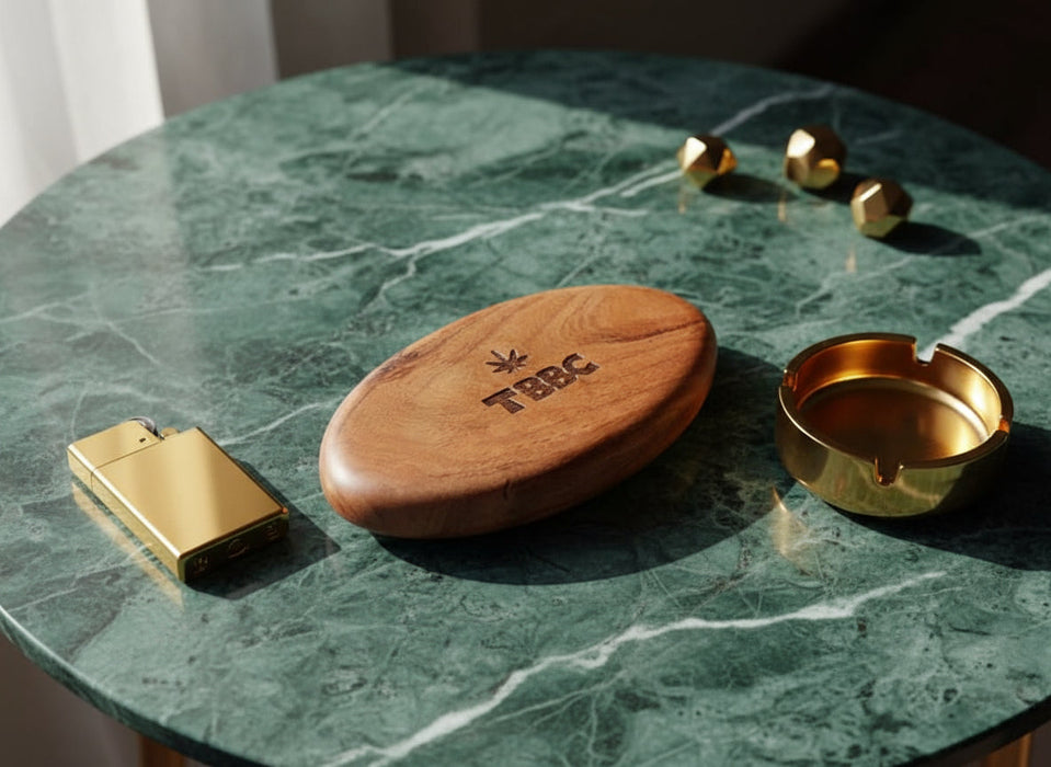 TBBC | Natural Hardwood oval Rolling Tray Tray THEBOOMBOXCLUB Canada