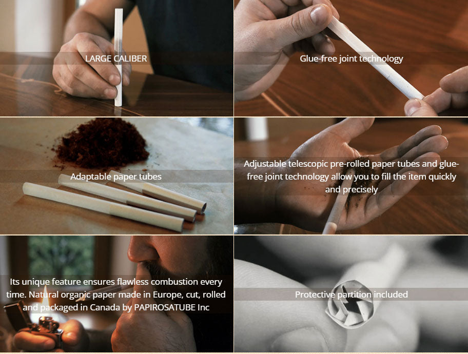 PAPIROLA Pre-rolled Telescopic Tubes - Adjustable Pre-rolled paper tubes Box Pre-rolled Cone (Display Pack) PAPIROSATUBE