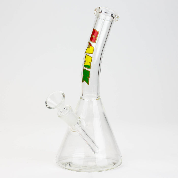 DANK | 8" beaker Bong with Bent Neck Glass Bong Smoking Cat Distribution Rasta