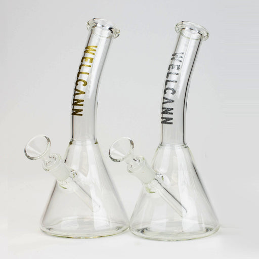 WellCann | 8" Clear Glass Beaker Bong with Bent Neck Glass Bong Smoking Cat Distribution