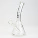 WellCann | 8" Clear Glass Beaker Bong with Bent Neck Glass Bong Smoking Cat Distribution Silver