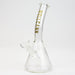 WellCann | 8" Clear Glass Beaker Bong with Bent Neck Glass Bong Smoking Cat Distribution Gold