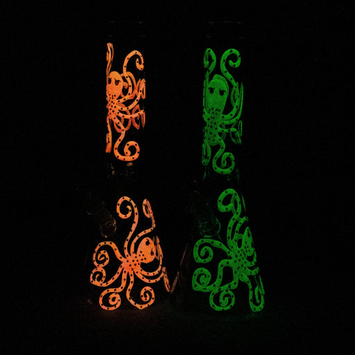 15.5" Glow in the dark beaker glass water bong [AK082] Glass Bong Canadian Distributor