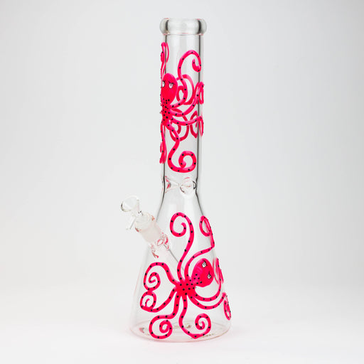 15.5" Glow in the dark beaker glass water bong [AK082] Glass Bong Canadian Distributor Pink