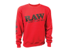 Raw | Crew Neck Red Sweatshirt Long Sleeve Smoking Cat Distribution Large