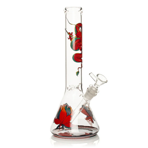 Red Eye Glass® | 12" Yin & Yang Beaker Bong (REG149) Glass Bong Smoking Cat Distribution