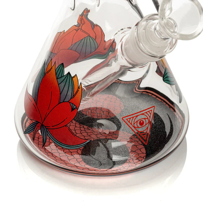 Red Eye Glass® | 12" Yin & Yang Beaker Bong (REG149) Glass Bong Smoking Cat Distribution