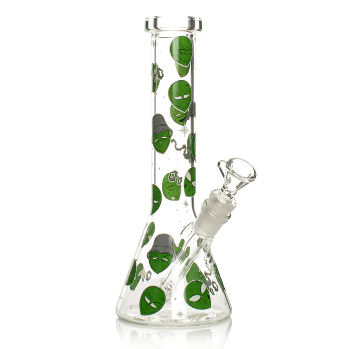 Red Eye Glass® | 10" Alien Glow-in-the-Dark Water Pipe [REG158] Glass Bong Smoking Cat Distribution