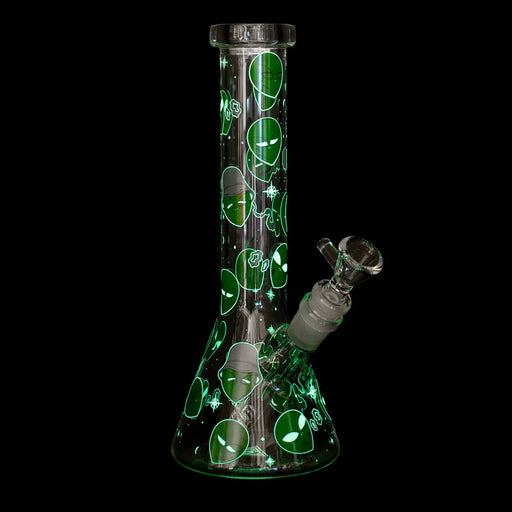Red Eye Glass® | 10" Alien Glow-in-the-Dark Water Pipe [REG158] Glass Bong Smoking Cat Distribution