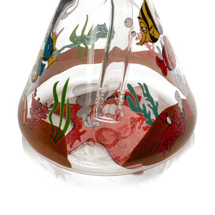 Red Eye Glass® | 10" Reefer Madness Beaker (REG209) Glass Bong Smoking Cat Distribution