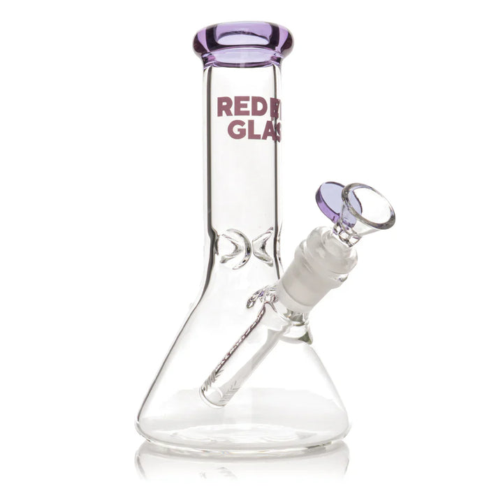 Red Eye Glass® | 8" Beaker Base Water Pipe[REG216] Glass Bong Smoking Cat Distribution Purple
