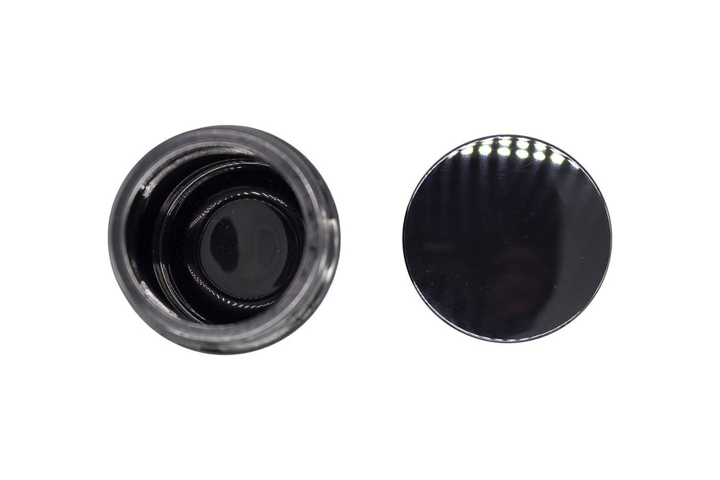 2 Pack Bundle / Small Glass Storage Jar and Lid - Real Printed Artwork - UV Protection - Helps Keep Goods Fresh with Light Protection- Tinted Black - 100 ml - Ancient Symbol Design - Accessories By Leaf-Way Brand Jar Leaf-Way Store