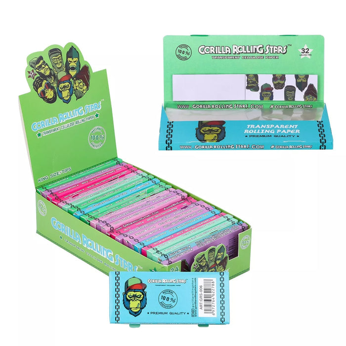 Rolling Stars w/tips King size Cellulose Rolling Papers,GRS Designs [GRS-006] - 24 packs King Size Canadian Distributor
