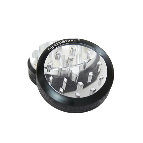SharpStone® | CLEAR TOP 2 PIECE HERB GRINDER - 2.2" [ GRI906 ] Regular Grinder NIBO Distribution BLACK