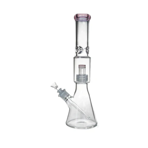 16" 7mm Colored Beaker Bong – Premium Thick Glass with Grid Perc Glass Bong Small Biz Distributors