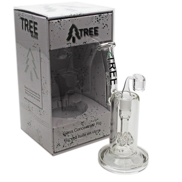 Tree Glass | 9" Glass Rig Cluster Perc with Banger Glass Rig Maq Distributors