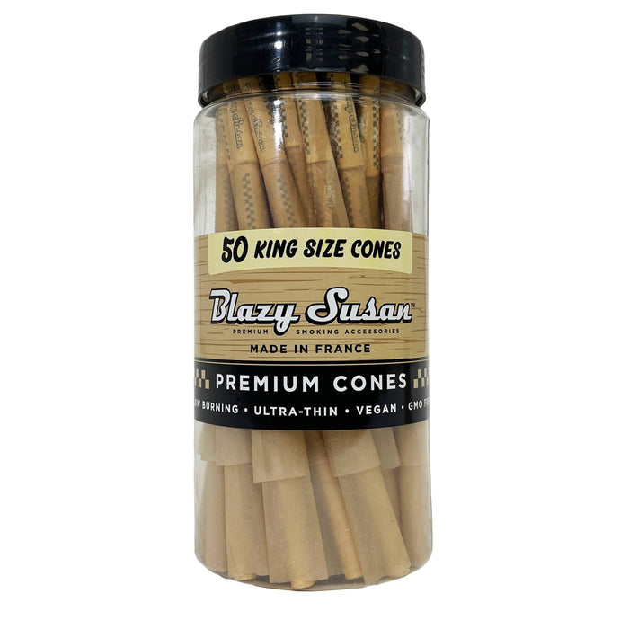 Blazy Susan | Unbleached Cones Pack of 50 Pre-rolled Cone (Bulk / Tower) Smoking Cat Distribution King Size