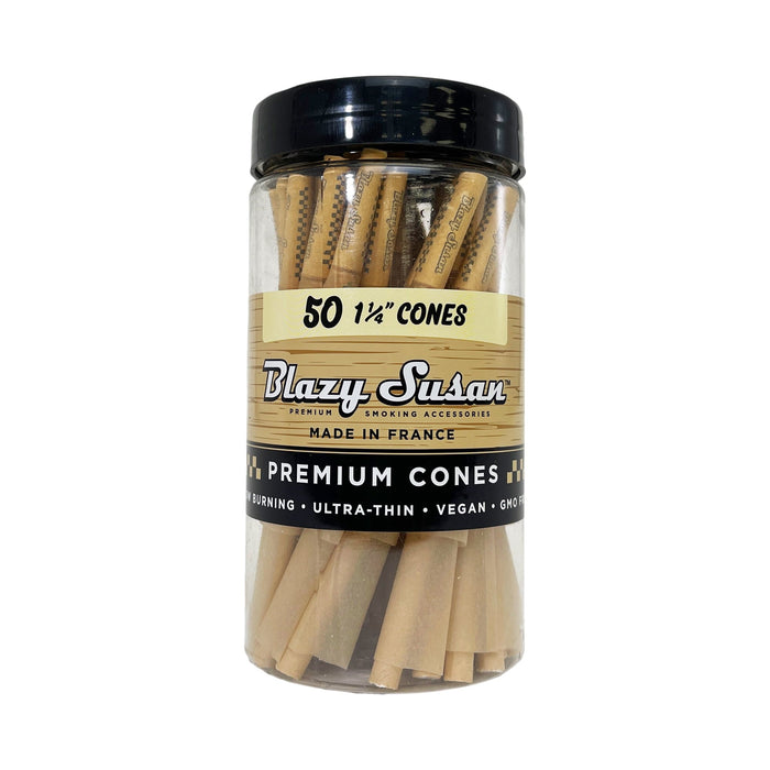 Blazy Susan | Unbleached Cones Pack of 50 Pre-rolled Cone (Bulk / Tower) Smoking Cat Distribution 1 1/4 Size