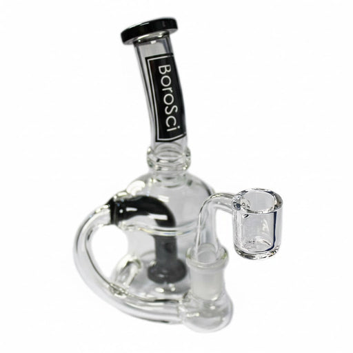 BoroSci | 6" Circ Recycler Glass Rig Glass Rig Maq Distributors Black