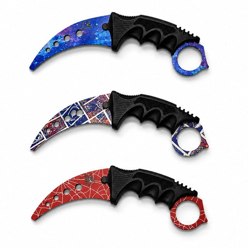 7.5" Non-Sharpened Practice Karambit Knife with Sheath – Assorted Designs Fixed Blade Knife Super Supplys Inc