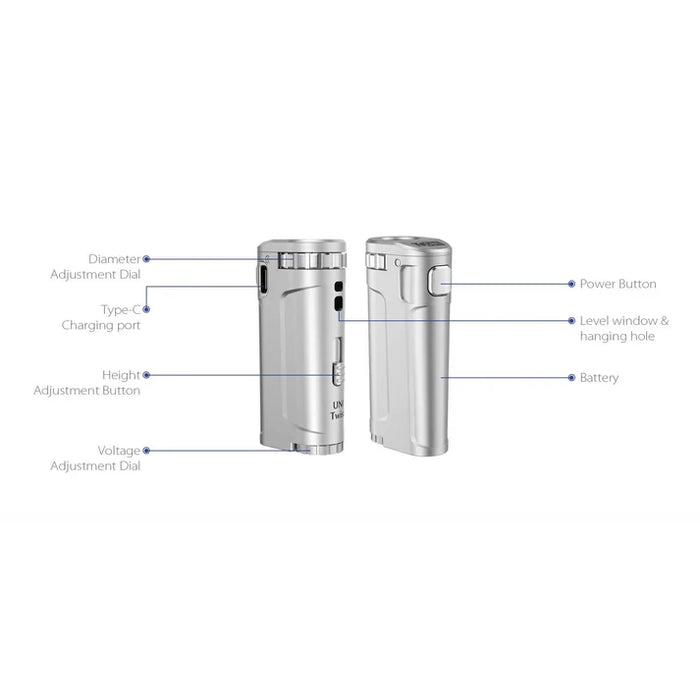 Yocan | UNI Twist Variable Voltage 510 Battery Kit with Charger 510 Battery Maq Distributors