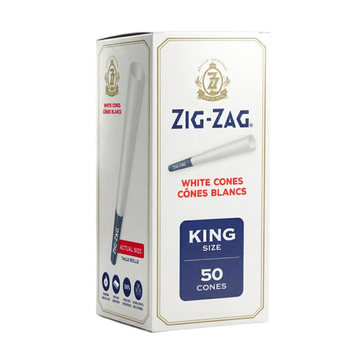 Zig-Zag | Mini Bulk White King Cones – 50 Pack [CP-GN-CP1466] Pre-rolled Cone (Bulk / Tower) ONE