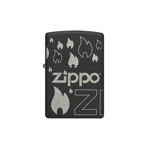 Zippo 48908 Black Matte Laser 360 Design Zippo Lighter ONE