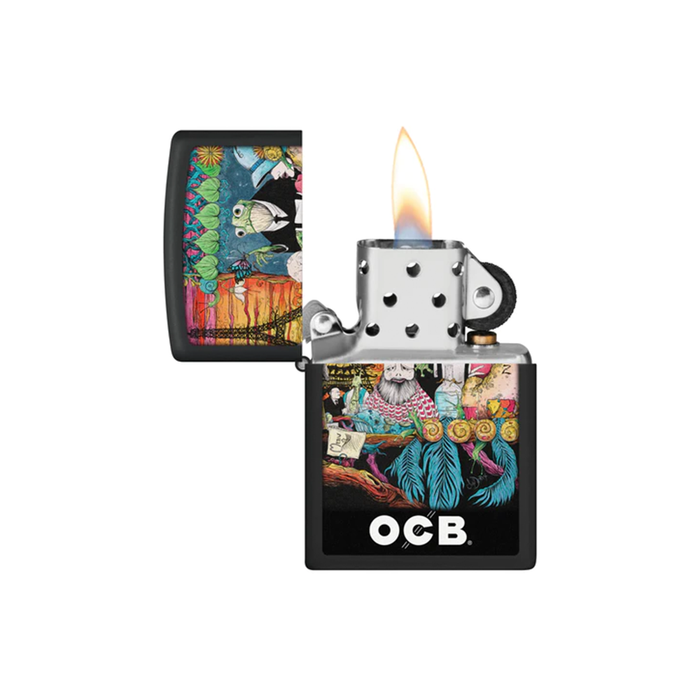 Zippo 218-110388 OCB Reg Black Matte Rolling Tray Cafe Culture Zippo Lighter ONE