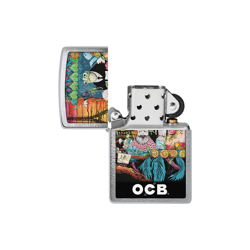 Zippo 200-110386 OCB Reg Chrome Rolling Tray Cafe Culture Zippo Lighter ONE