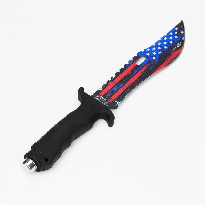Defender-Xtreme 13″ USA Flag Blade ABS Handle Hunting Knife With Sheath [14010]