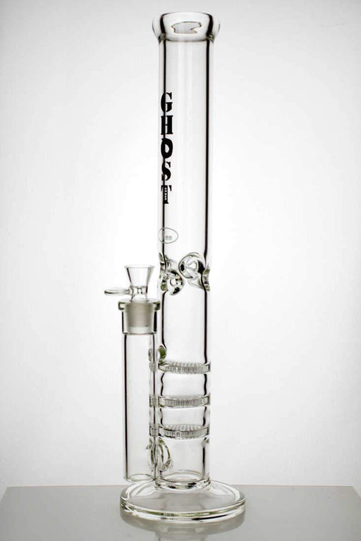 18" Ghost thick glass Thriple Flat Diffuser water bong Other Shaped Bong ONE Clear