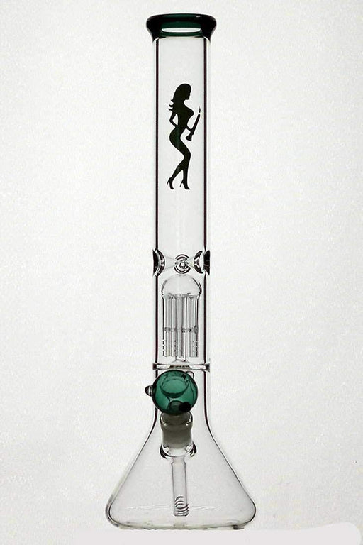 18" volcano single 6 arms glass water bong Beaker Bong ONE Teal