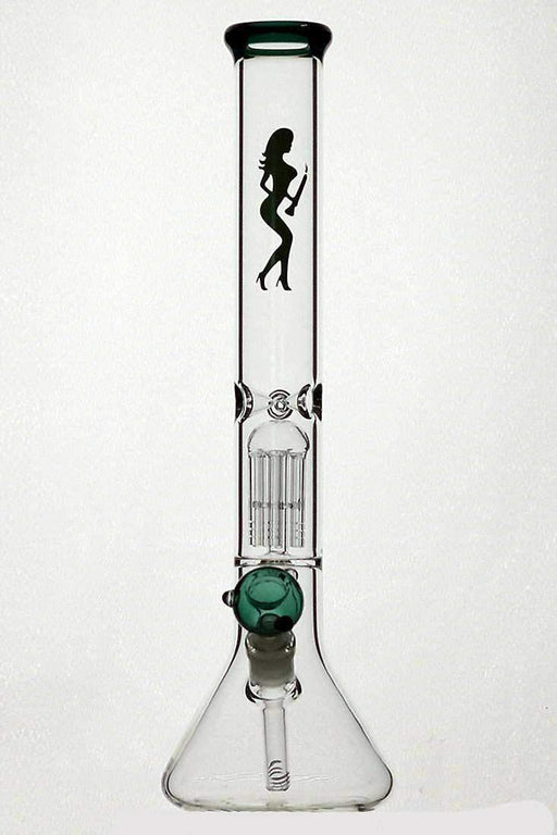 18" volcano single 6 arms glass water bong-Teal - One Wholesale