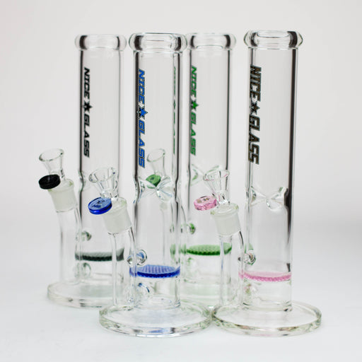 NG-12 inch Honeycomb Perc Straight [G108] Glass Bong High-End Brands Glass