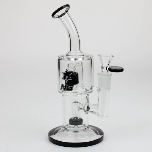 NG-8.5 inch Double Chamber Bubbler [XY574] Glass Bong High-End Brands Glass Black