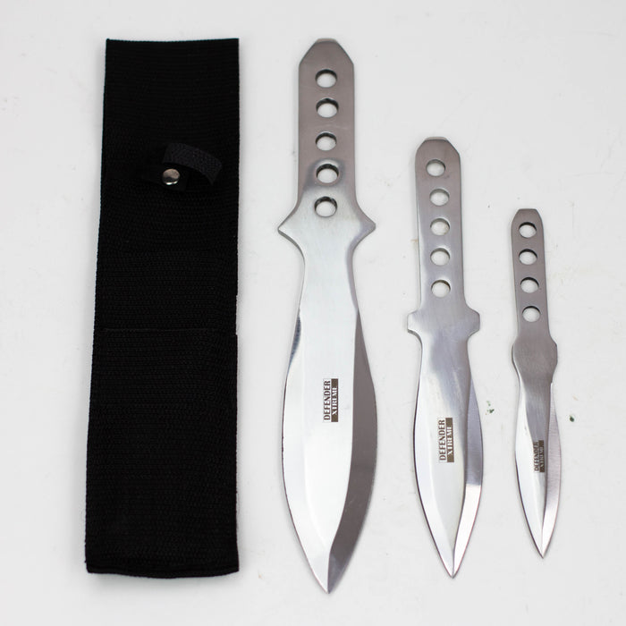 3pc Throwing Stainless steel Knife Set with Sheath [456-S]
