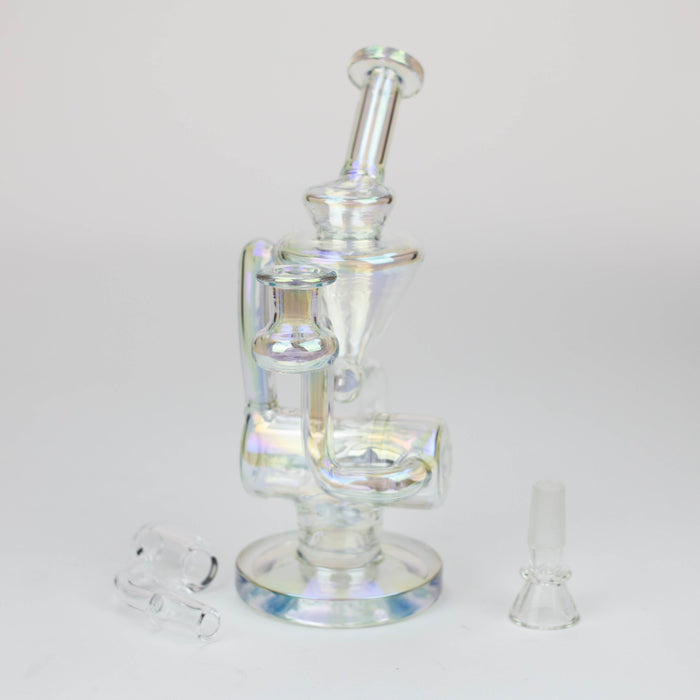 8" 2-in-1 electroplated glass recycler rig