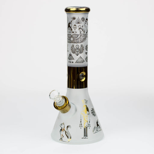 PHOENIX STAR-12.5" Snadblast and electroplated 7 mm glass beaker bong Beaker Bong ONE Egypt Ancient