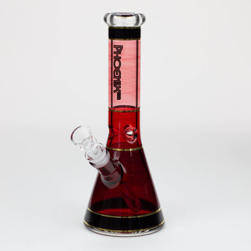 PHOENIX STAR -10" 24k golden line glass water bong [PHX110] Beaker Bong ONE Red