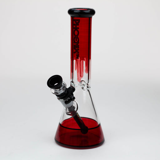 PHOENIX STAR -10" glass water bong with clip [PHX125] Beaker Bong ONE Red