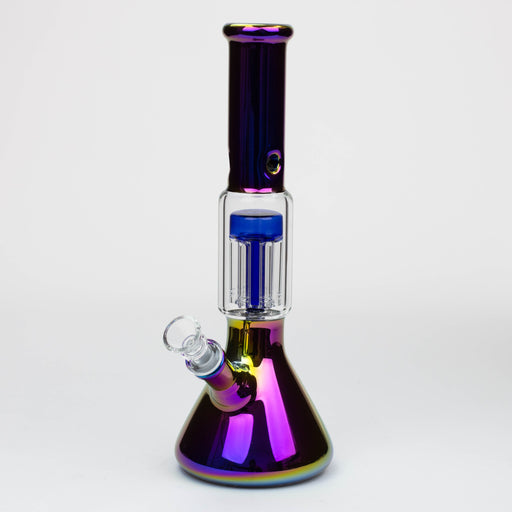 12" Electroplate glass water bong with 6 arms percolator [PHX111] Beaker Bong ONE