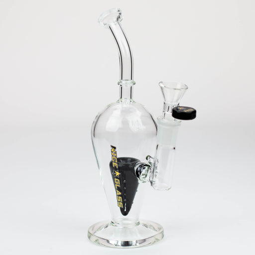 NG-8 inch Cone Perc Reverse Triangle Bubbler [N8007] Glass Bong High-End Brands Glass BLACK