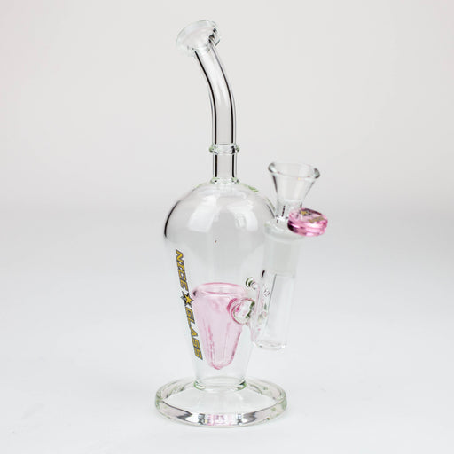 NG-8 inch Cone Perc Reverse Triangle Bubbler [N8007] Glass Bong High-End Brands Glass PINK