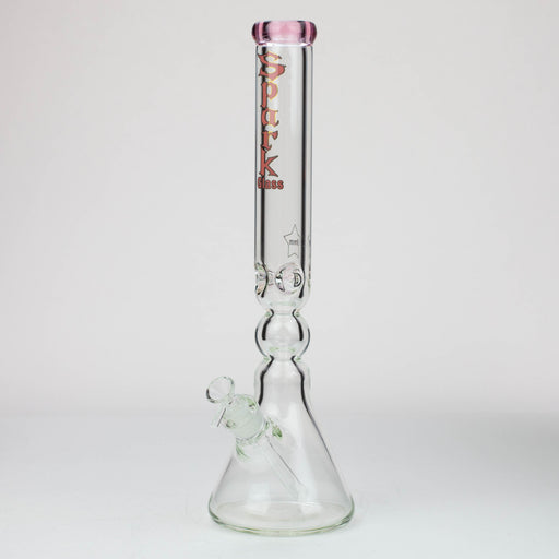 17.5" Spark 9 mm curbed tube glass water bong Beaker Bong ONE Pink