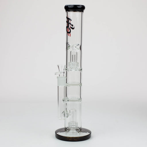 16" H2O Dual Honeycomb diffuser Glass water bong [H2O-27] Glass Bong Canadian Distributor Black
