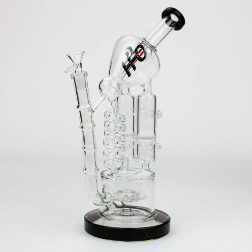 12" H2O Coil Glass water recycle bong [H2O-18] Glass Bong Canadian Distributor Black