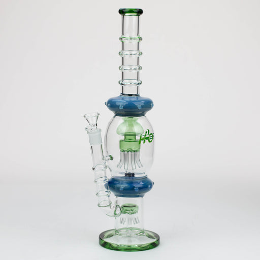 16" H2O Gold fumed Jellyfish percolator glass water bong [H2O-21] Glass Bong Canadian Distributor Green