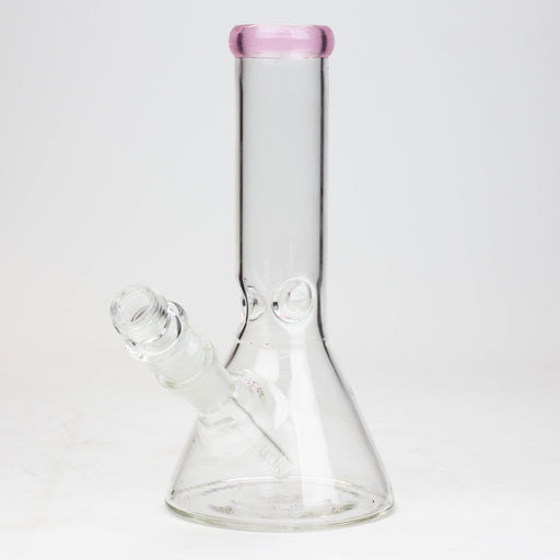 8" Classic beaker glass water bong Beaker Bong ONE Pink