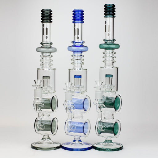 18.5" Infyniti Double ring glass water bong Straight Tube Bong ONE